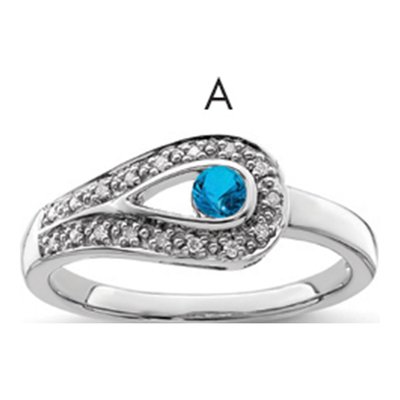 14K White Gold 1/20 ct tw Diamond Custom Family Ring