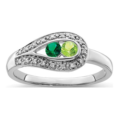14K White Gold 1/20 ct tw Diamond Family Ring – view 2