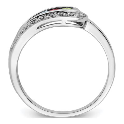 14K White Gold 1/20 ct tw Diamond Semi-Set Family Ring – view 3