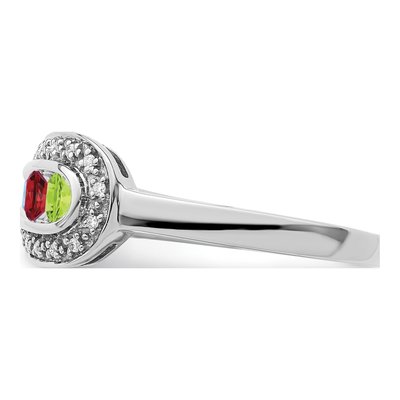 14K White Gold 1/20 ct tw Diamond Semi-Set Family Ring – view 4