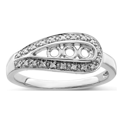 14K White Gold 1/20 ct tw Diamond Semi-Set Family Ring – view 7