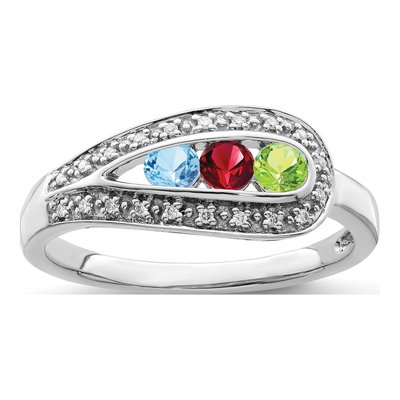 14K White Gold 1/20 ct tw Diamond Family Ring – view 2