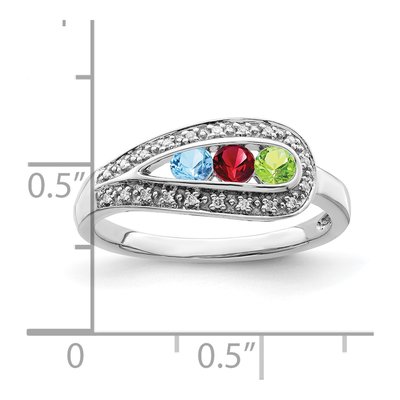 14K White Gold 1/20 ct tw Diamond Family Ring – view 6