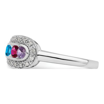 14K White Gold 1/10 ct tw Diamond Semi-Set Family Ring – view 4