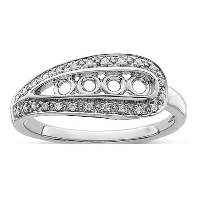 14K White Gold 1/10 ct tw Diamond Semi-Set Family Ring – view 7