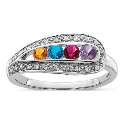 14K White Gold 1/10 ct tw Diamond Family Mother's Ring – view 2