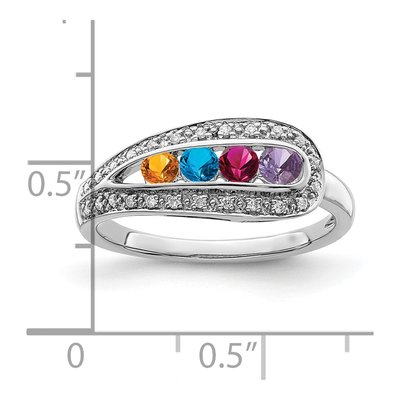 14K White Gold 1/10 ct tw Diamond Family Mother's Ring – view 6