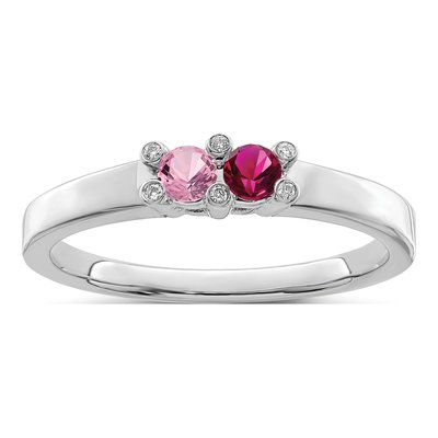 14K White Gold Diamond Personalized Family Ring – view 2