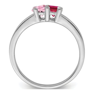 14K White Gold Diamond Personalized Family Ring – view 3