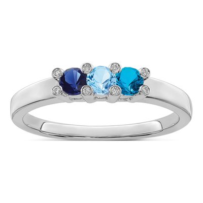 14K White Gold Diamond Family Ring – view 2