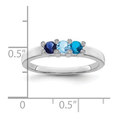 14K White Gold Diamond Family Ring – view 4