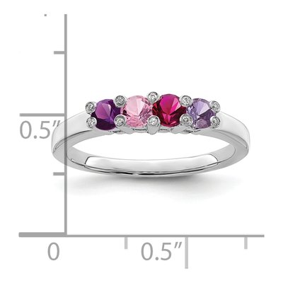 14K White Gold Diamond Custom Family Ring – view 4