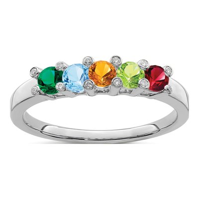 14K White Gold Diamond Family Ring – view 2