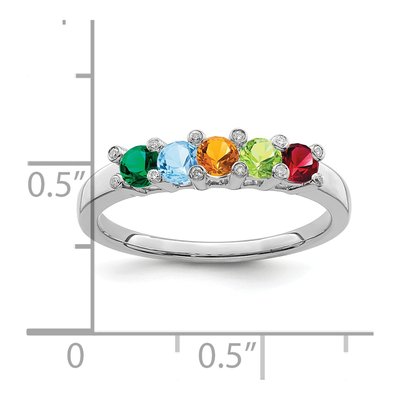14K White Gold Diamond Family Ring – view 4