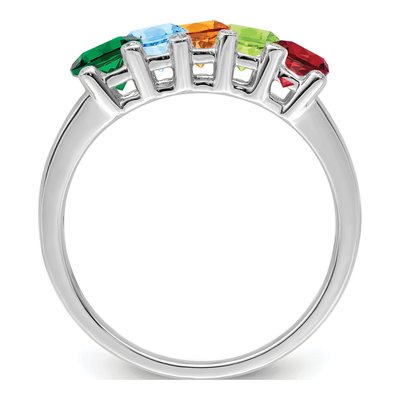 14K White Gold Diamond Personalized Family Ring – view 3