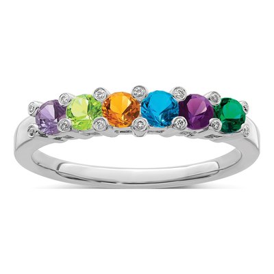 14K White Gold 1/20 ct tw Diamond Family Ring – view 2