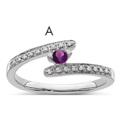 14K White Gold 1/15 ct tw Diamond Family Ring