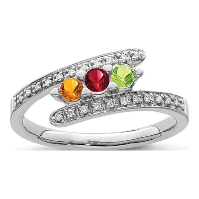 14K White Gold 0.09 ct tw Diamond Family Ring – view 2