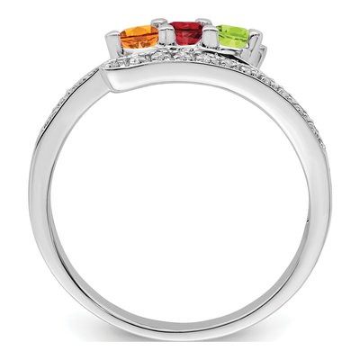 14K White Gold 0.09 ct tw Diamond Family Ring – view 3