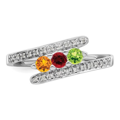 14K White Gold 0.09 ct tw Diamond Family Ring – view 5