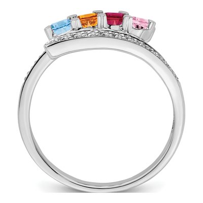 14K White Gold Diamond Family Ring Semi-Mount – view 3