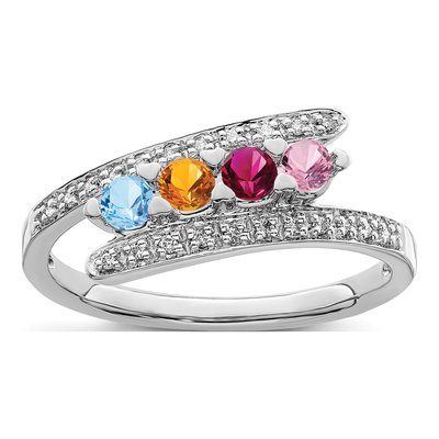 14K White Gold 1/15 ct tw Diamond Family Ring – view 2