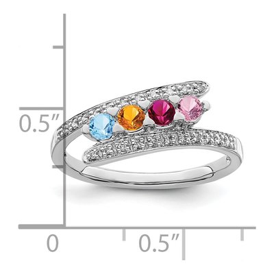14K White Gold 1/15 ct tw Diamond Family Ring – view 6