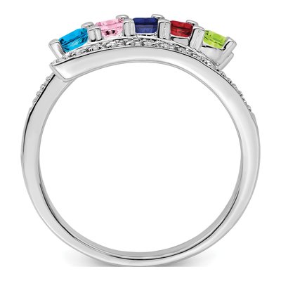 14K White Gold 1/10 ct tw Diamond Family Ring – view 3