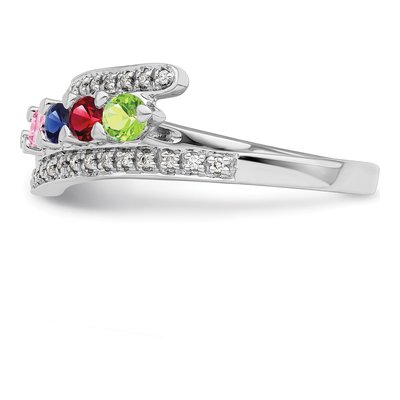 14K White Gold 1/10 ct tw Diamond Custom Family Ring – view 4