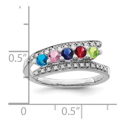 14K White Gold 1/10 ct tw Diamond Custom Family Ring – view 6