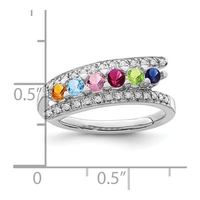14K White Gold 0.11 ct tw Diamond Family Semi-Set Mother's Ring – view 8