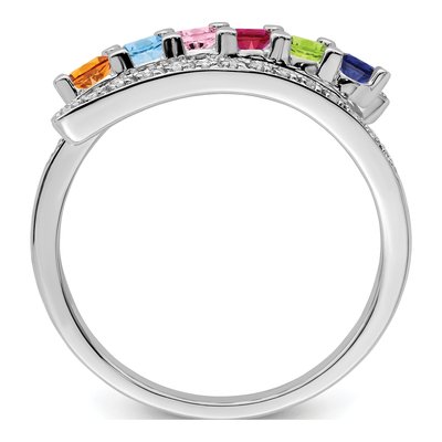 14K White Gold 1/10 ct tw Diamond Family Ring – view 3