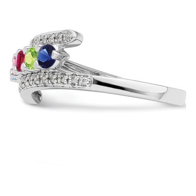 14K White Gold 1/10 ct tw Diamond Family Ring – view 4