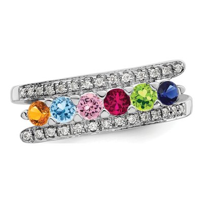 14K White Gold 1/10 ct tw Diamond Family Ring – view 5