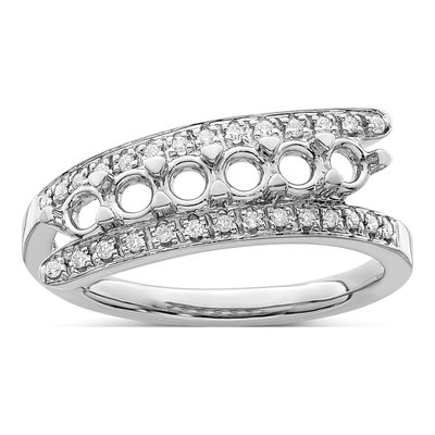 14K White Gold 1/10 ct tw Diamond Family Ring – view 7
