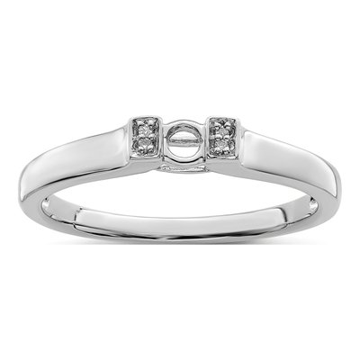 14K White Gold Diamond Family Ring Semi-Mount – view 5