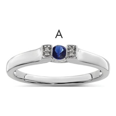 14K White Gold Diamond Family Ring Semi-Mount