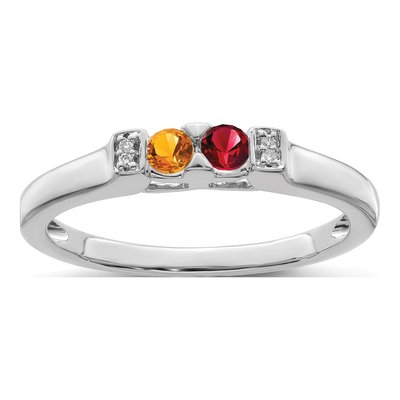 14K White Gold Diamond Family Ring Semi-Mount – view 2