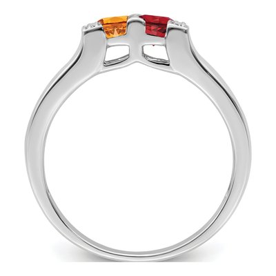 14K White Gold Diamond Family Ring Semi-Mount – view 3