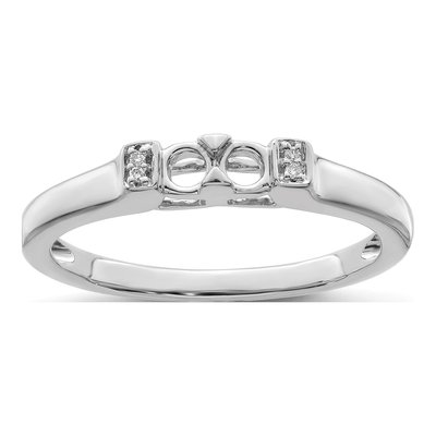 14K White Gold Diamond Family Ring Semi-Mount – view 5