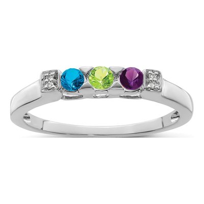 14K White Gold Diamond Family Ring Semi-Mount – view 2