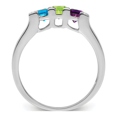 14K White Gold Diamond Family Ring Semi-Mount – view 3