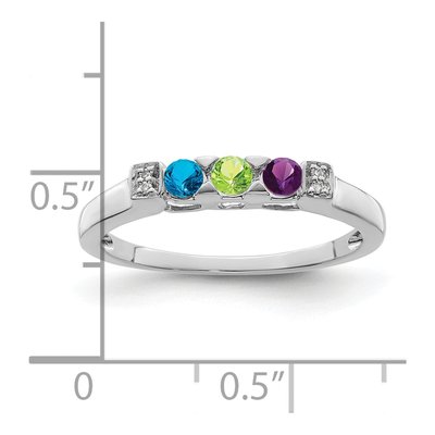 14K White Gold Diamond Family Ring Semi-Mount – view 4
