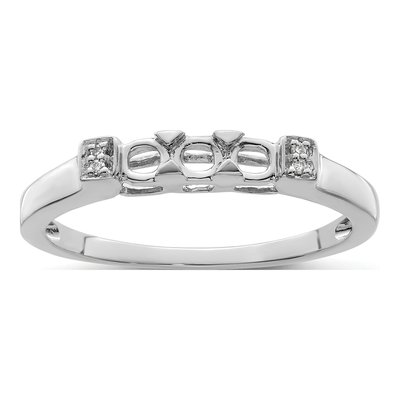 14K White Gold Diamond Family Ring Semi-Mount – view 5