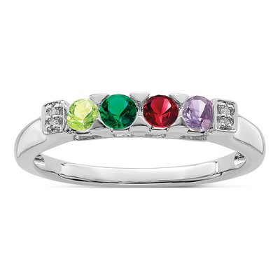 14K White Gold Diamond Family Ring Semi-Mount – view 2