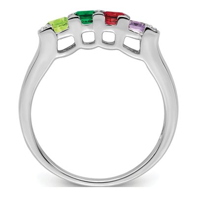 14K White Gold Diamond Family Ring Semi-Mount – view 3