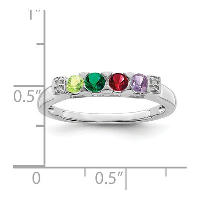 14K White Gold Diamond Family Ring Semi-Mount – view 4