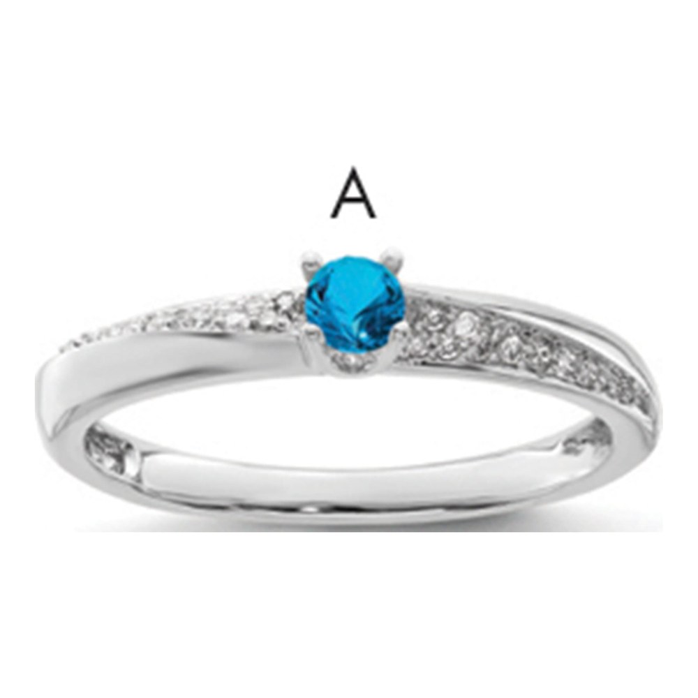 14K White Gold 1/20 ct tw Diamond Family Ring
