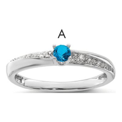 14K White Gold 1/20 ct tw Diamond Family Ring