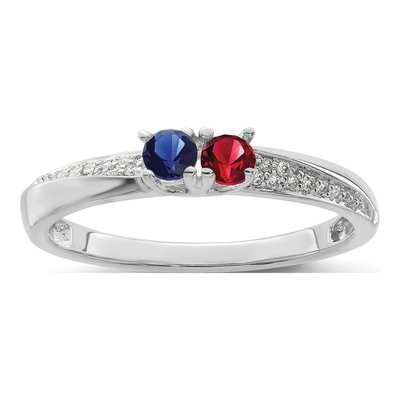 14K White Gold Diamond Family Mother's Ring – view 2